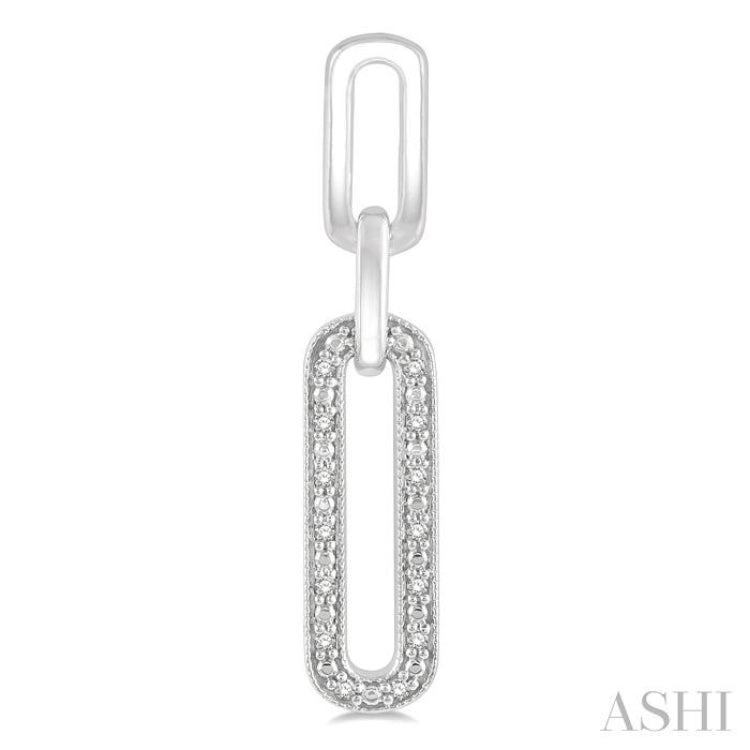 1/10 Ctw Round Cut Diamond Paperclip Earring in Sterling Silver