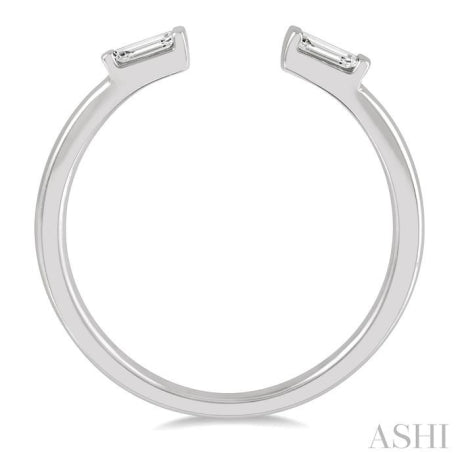 1/10 Ctw Open Center Baguette Diamond Stackable Ring in 10K White Gold