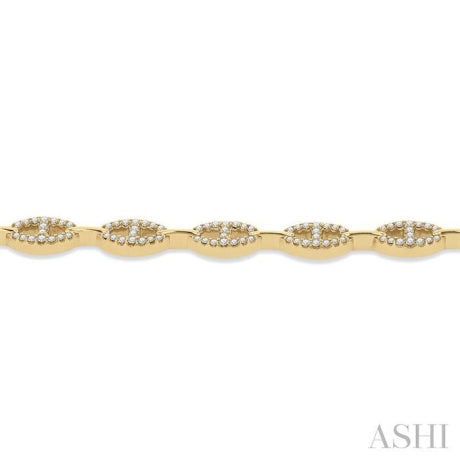 1 Ctw Divided Open Link Round Cut Diamond Bracelet in 14K Yellow Gold