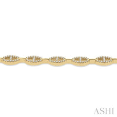 1 Ctw Divided Open Link Round Cut Diamond Bracelet in 14K Yellow Gold