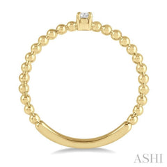 1/20 Ctw Ball Bead Shank Round Cut Diamond Petite Promise Ring in 10K Yellow Gold
