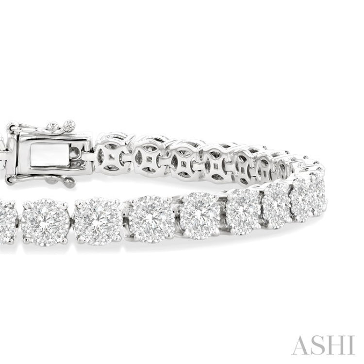 5 Ctw Round Cut Diamond Lovebright Tennis Bracelet in 14K White Gold
