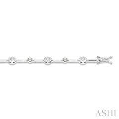 1 ctw Lovebright Round Cut Diamond Bar Bracelet in 14K White Gold