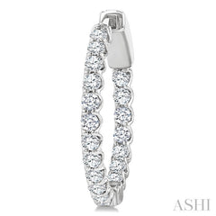 1 Ctw Inside-Out Round Cut Diamond Hoop Earrings in 14K White Gold