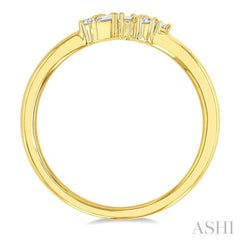 1/8 ctw Scatter Baguette and Round Cut Diamond Petite Fashion Ring in 14K Yellow Gold