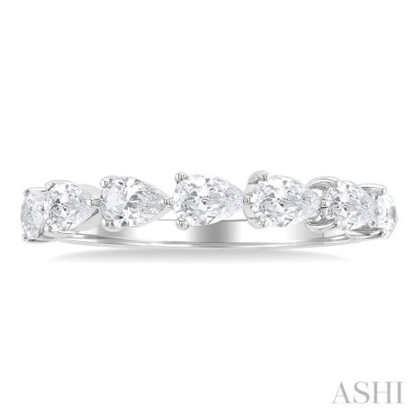 1 ctw East-West Pear Shape Diamond Fashion Ring in 14K White Gold