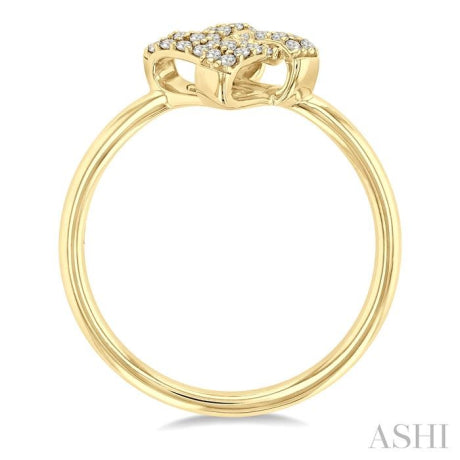 1/10 ctw Petite Interwoven Round Cut Diamond Fashion Ring in 10K Yellow Gold
