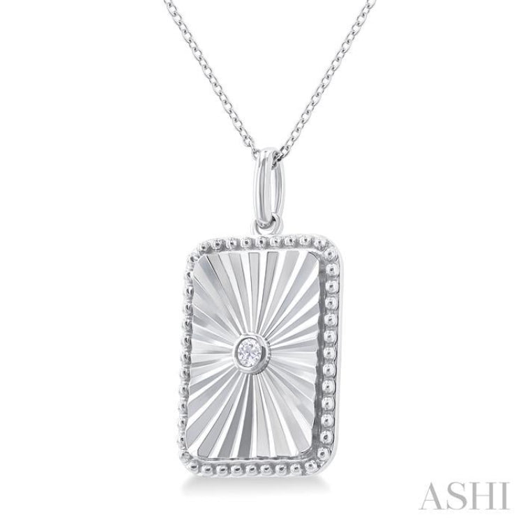 Chest Rectangular Medallion Silver Rectangle Shape Medallion Diamond Pendant - 84209MFADSGSLPD-RCT ...