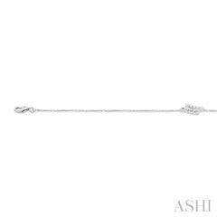 1/10 ctw Petite Lightning Bolt Round Cut Diamond Fashion Bracelet in 10K White Gold