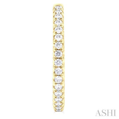 1 1/2 Ctw French Pave Set Round Cut Diamond Fashion Half Hoop Earring in 14K Yellow Gold