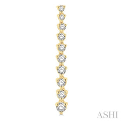 1/2 ctw Round Cut Diamond Riviera Drop Earring in 14K Yellow Gold