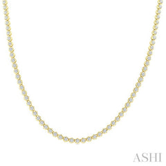 7 Ctw Illusion Round Cut Diamond Eternity Tennis Necklace in 14K Yellow Gold