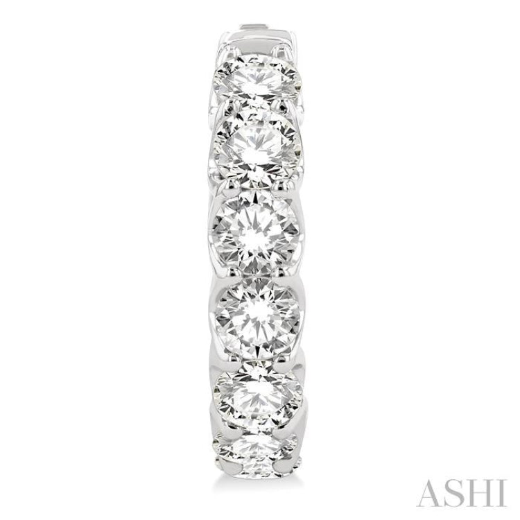 5 Ctw Inside-Out Embellished Round Cut Diamond Hoop Earrings in 14K White Gold