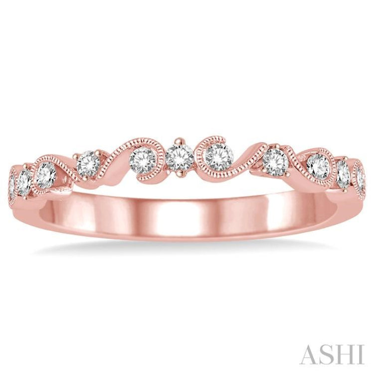 1/5 ctw Round Cut Diamond Stack Band in 14K Rose Gold