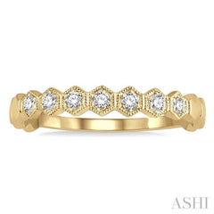 1/6 ctw Round Cut Diamond Stackable Band 14K Yellow Gold