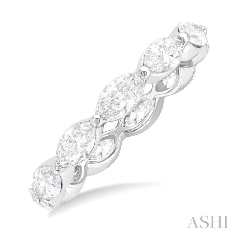2.00 Ctw East-West Set Marquise Cut Diamond Eternity Wedding Band in 14K White Gold