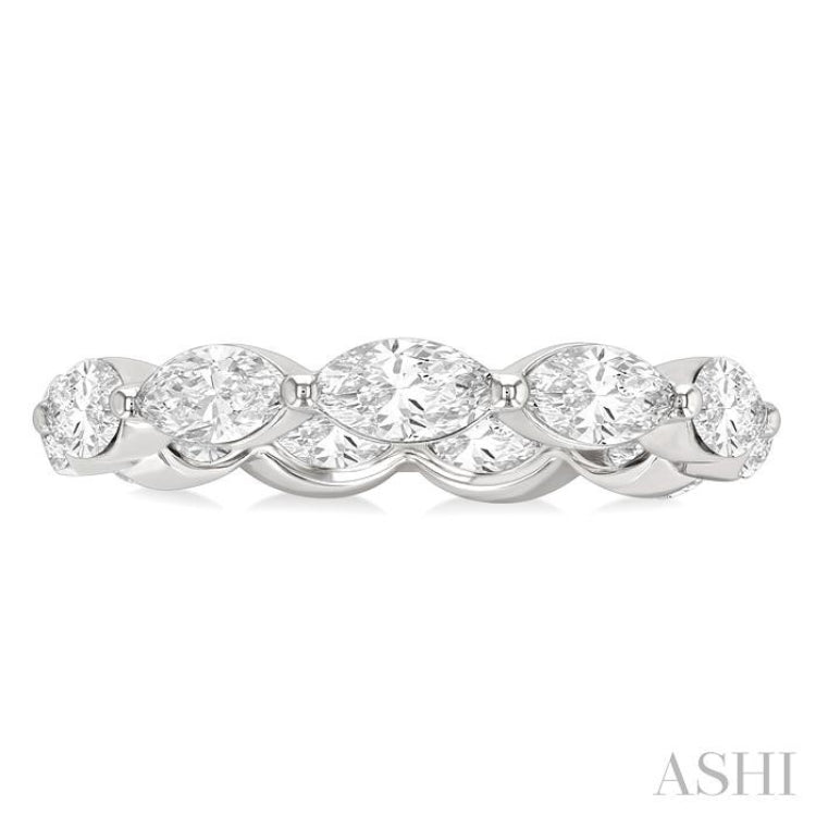 2.00 Ctw East-West Set Marquise Cut Diamond Eternity Wedding Band in 14K White Gold