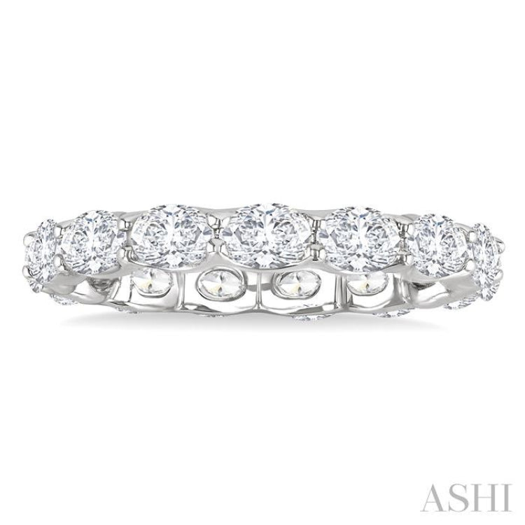 2 1/6 Ctw East-West Set Oval Cut Diamond Eternity Wedding Band in 14K White Gold