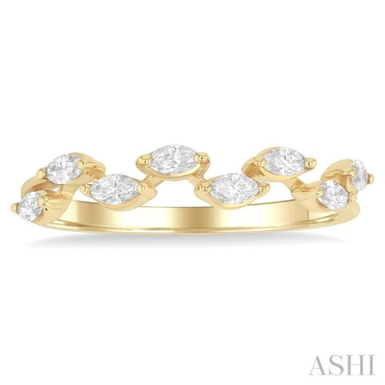 1/3 Ctw Zig-Zag Scatter Marquise Cut Diamond Fashion Band in 14K Yellow Gold