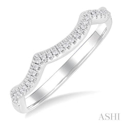 1/10 Ctw Triple Arch Round Cut Diamond Wedding Band in 14K White Gold