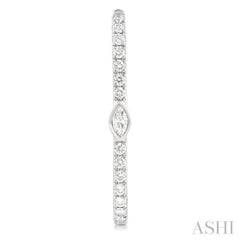 1/3 Ctw Marquise and Round Cut Diamond Rectangular Fashion Hoop Earrings in 14K White Gold
