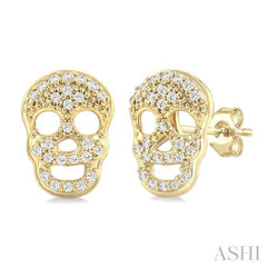 .15CTRDDM PETITE SKULL ER YG 10K-S*