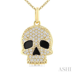 .15CTRDDM PETITE SKULL PD YG 10K-S+CH*
