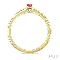 5x3 MM Oval Shape Ruby Precious Solitaire Ring in 14K Yellow Gold