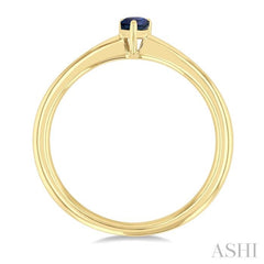 5x3 MM Pear Shape Sapphire Precious Solitaire Ring in 14K Yellow Gold