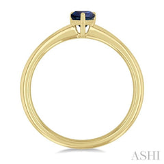 6x4 MM Pear Shape Sapphire Precious Solitaire Ring in 14K Yellow Gold