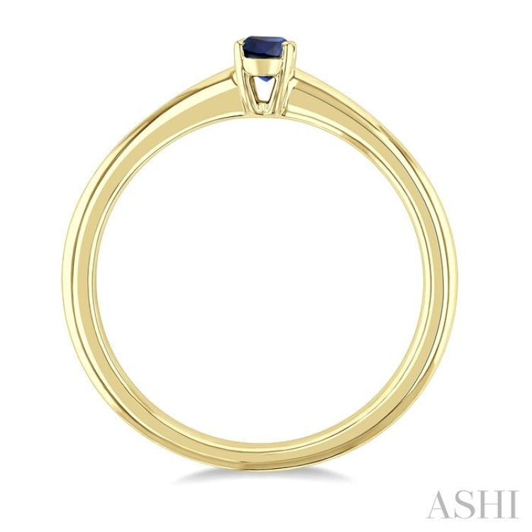 5x3 MM Oval Shape Sapphire Precious Solitaire Ring in 14K Yellow Gold