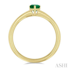 6x4 MM Pear Shape Emerald Precious Solitaire Ring in 14K Yellow Gold