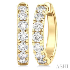 2.00CTRDDM ROUND DM HOOP ER YG 14K-G*