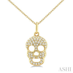 .15CTRDDM PETITE SKULL PD YG 10K-S+CH*
