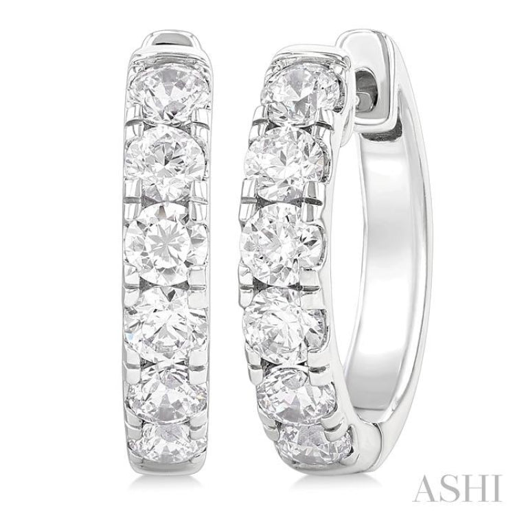 1.00CTRDDM ROUND DM HOOP ER WG 14K-G*