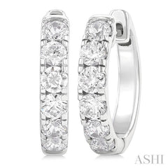 1.00CTRDDM ROUND DM HOOP ER WG 14K-G*