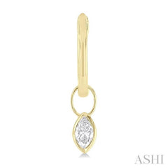 1/3 ctw Bezel Set Marquise Cut Diamond Huggie Earrings in 10K Yellow Gold