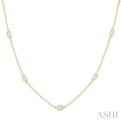 1 1/2 Ctw Emerald Cut Diamond Fashion Necklace in 14K Yellow Gold