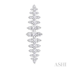 2 Ctw Waterfall Round Cut Diamond Fashion Earring in 14K White Gold