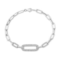 Three Station Paper Clip Chain Bracelet