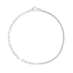 Split Paperclip Diamond Tennis Bracelet