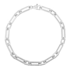 Large Diamond Paper Clip Bracelet