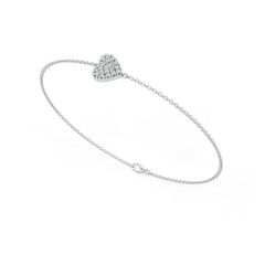 Heart Diamond Accent Bracelet 7.5"