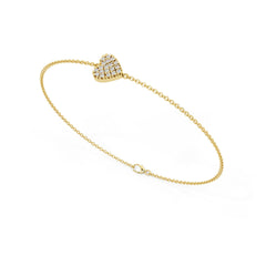 Heart Diamond Accent Bracelet 7.5"