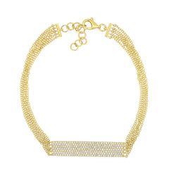 Multi-Chain Pave Diamond Bar Bracelet