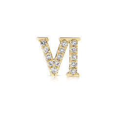 Roman Numeral Vi Diamond Charm
