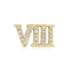 Roman Numeral Viii Diamond Charm