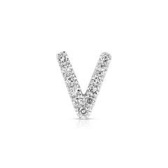 Letter V Diamond Charm