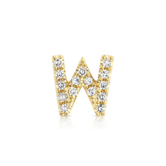 Letter W Diamond Charm