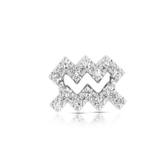 Star Sign Aquarius Diamond Charm